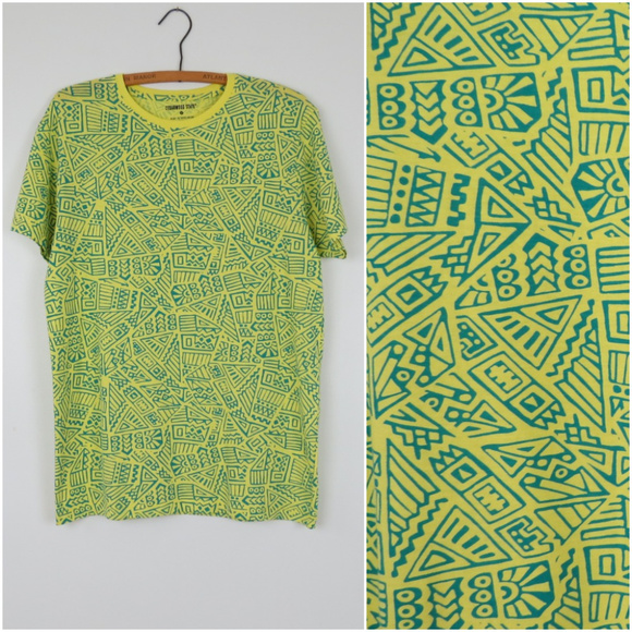 Primark Other - Cedarwood State | Yellow & Teal Graphic Tee A6